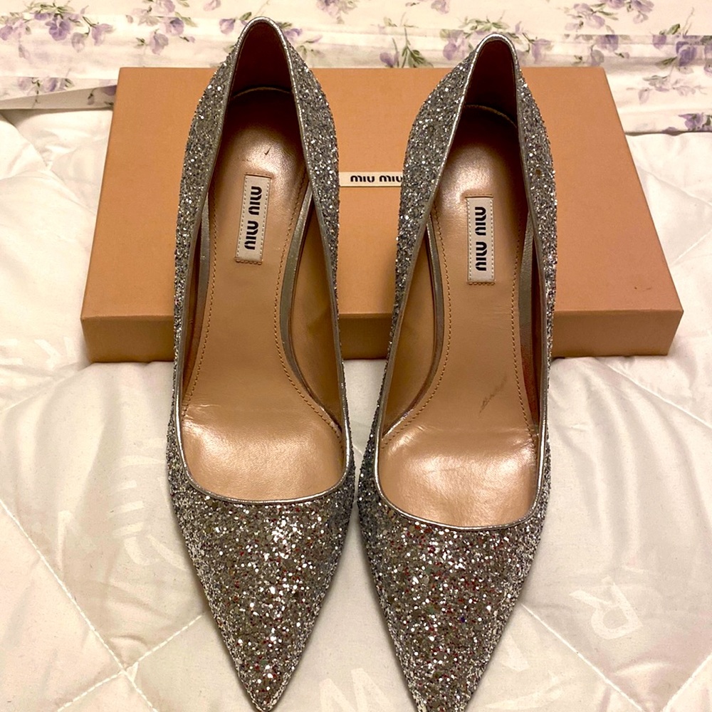 These are brand new miumiu shoes, very comfy, good for a wedding etc